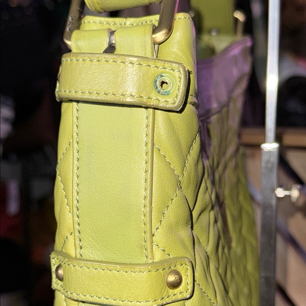MCM Vintage Green Quilted Leather convertible Hand to Shoulder Bag - Picture 5 of 13